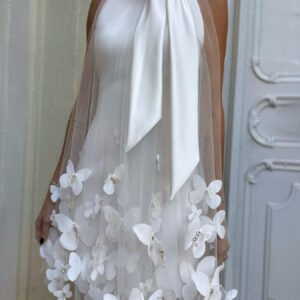 Strappy Butterfly White Mesh Dress