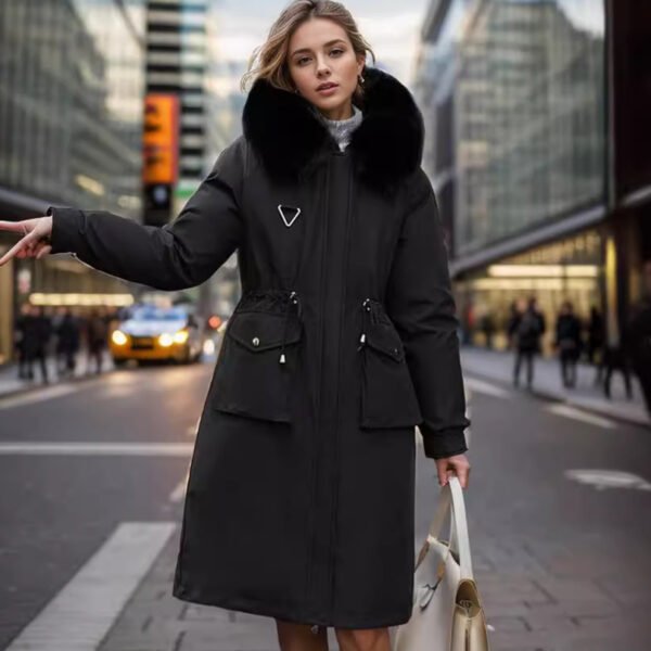 Parka Women's Overknee Long Cotton Coat Jacket Trench Coat - Image 2