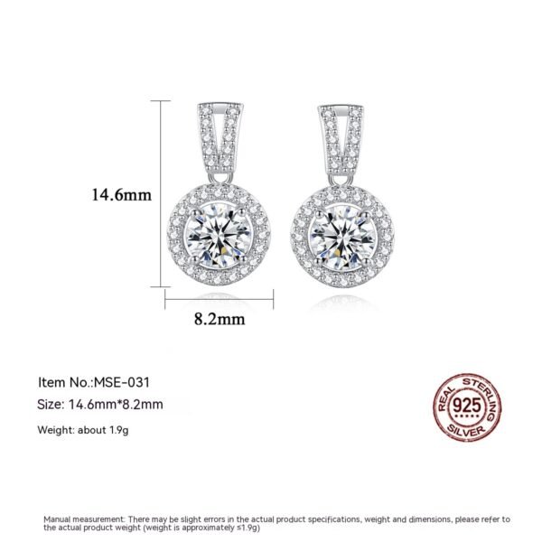 PAG & MAG Moissanite Earrings S925 Sterling Silver Stud Earrings - Image 4
