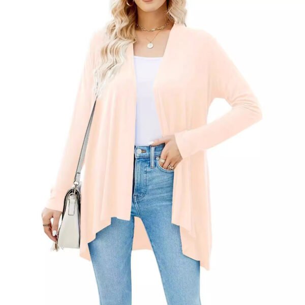 Solid Color Cardigan Top Women - Image 4