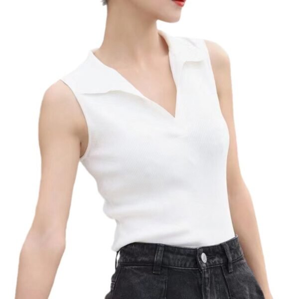 Ice Silk Sleeveless Knitted Vest Top For Women - Image 5