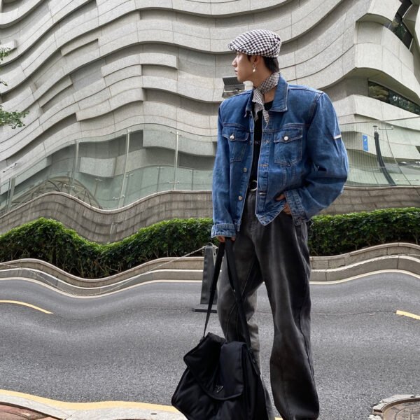Contrast Color Tie-dye Gradient Jeans Slightly Flared Casual Pants - Image 4