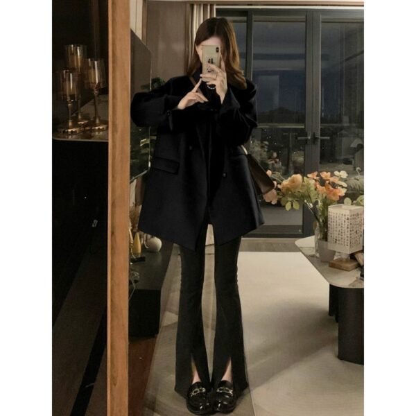 Retro Small Loose Thick Woolen Coat - Image 3