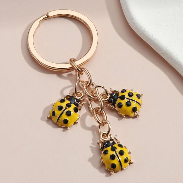 Hot Selling Dripping Oil Alloy Colorful Owl Ladybug Dark Flower Ghost Face Keychain Bag Ornaments - Image 5