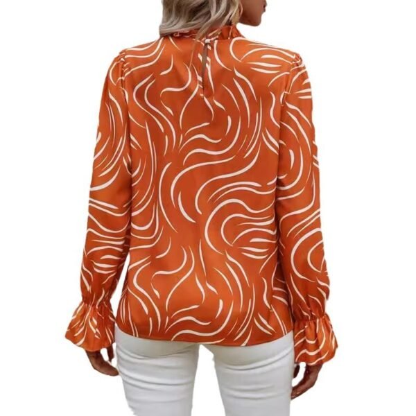 Women's Water Ripple Printed Long-sleeved Top - Image 5