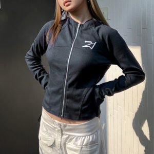 Cool Mechanical Style Thread Zipper Jacket