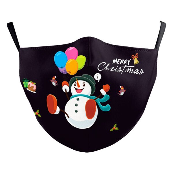Christmas Snowman Digital Printing Double Layer Dustproof Mask - Image 7