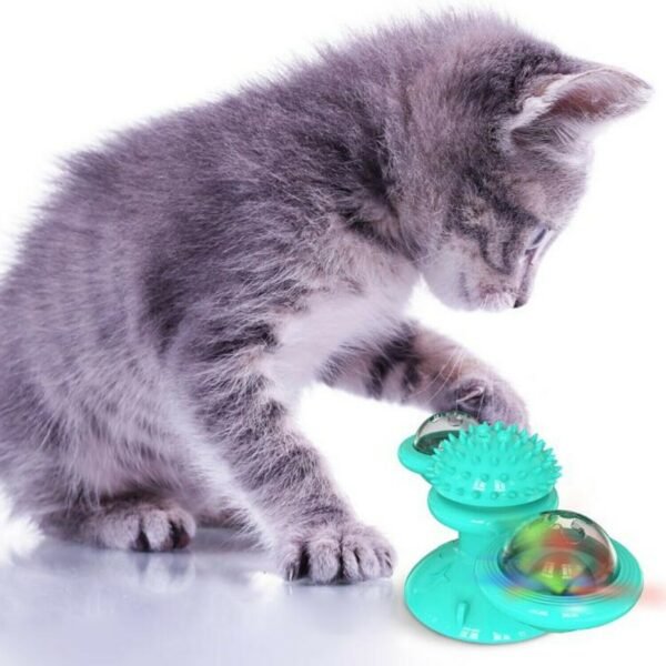 Rotating Windmill Cat Toy with Suction Cup & Catnip - Image 5