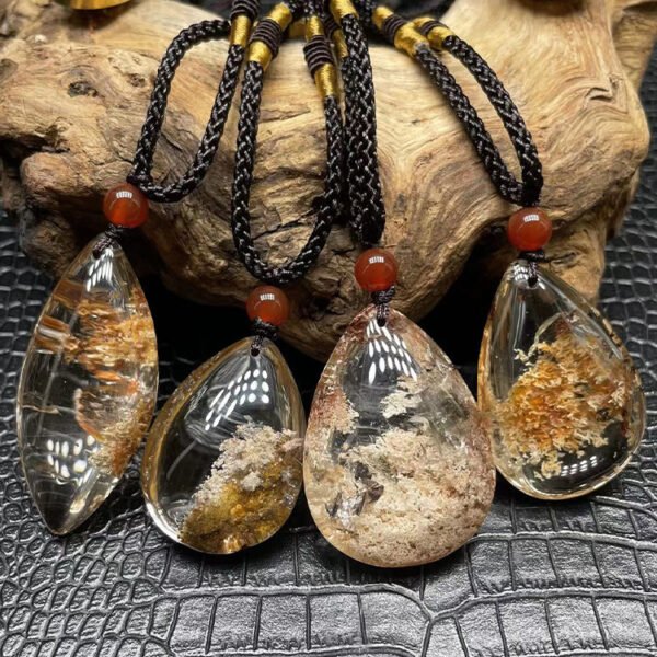 Ghost Pendant Crystal Transparent Full Sweater Necklace - Image 2