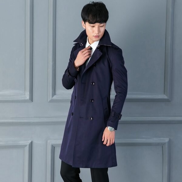 Long Double Breasted Spring And Autumn Slim British Business Coat - Image 6