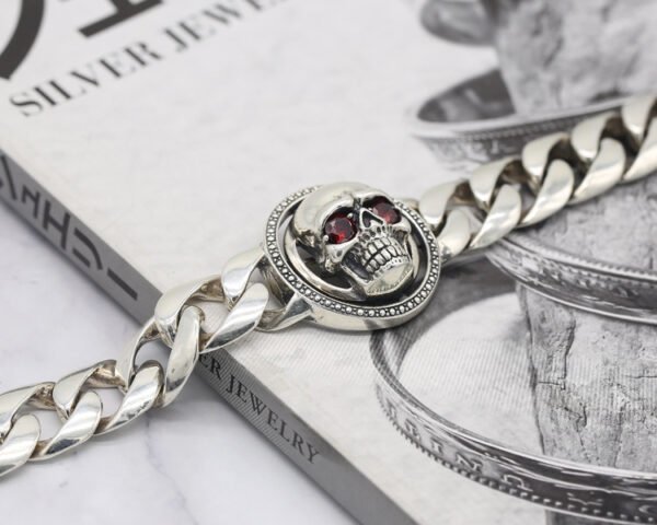 Sterling Silver Ornament S925 Vintage Thai Silver Fashion Hipster Bracelet For Men - Image 4