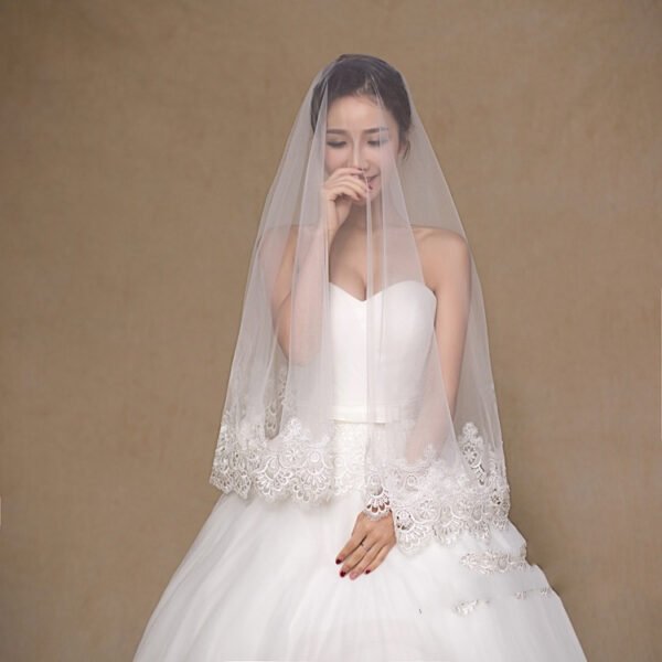 Wholesale White Bride Veil Cheap Wedding Accessories Ready To Ship - Image 5