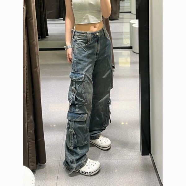 American Retro Loose Street Wide Leg Jeans - Image 3
