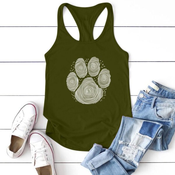 Dog's Paw Cute Foot Print Women's Vest Summer Funny - Image 5