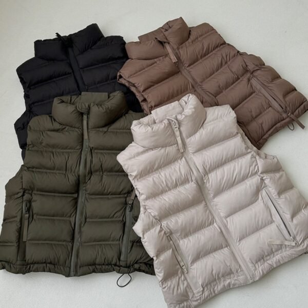 Autumn And Winter  Stand Collar Short Cotton Waistcoat - Image 2