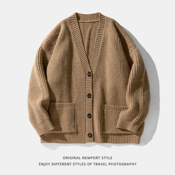 Thick Needle Heavy Texture Cardigan Sweater Autumn And Winter - Image 4