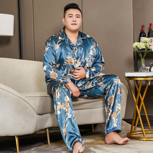 Cut Flower Fat Men's Pajamas Extra Ice Silk - Image 7