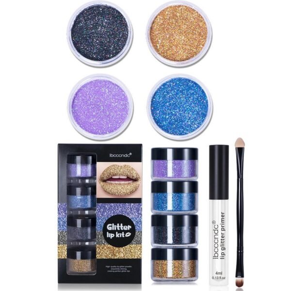 Glitter Lip Gloss Lipstick Shiny DIY Lip Gloss Diamond Waterproof Long Lasting Lipgloss Kit With Lip Primer Lip Tint Lips Makeup - Image 3