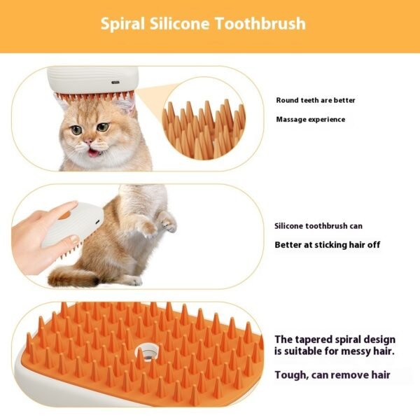 USB Rechargeable Pet Steam Brush & Massage Comb - Image 7