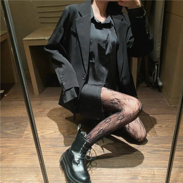 Flower Thin Mesh Lace Base Body Stockings - Image 5