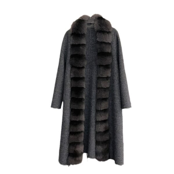 Alpaca Fleecefiber Coat Detachable Fox Fur Collar - Image 5