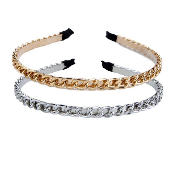 Thick Chain Hair-hoop Women's Metal Hair Band Handmade Winding Headdress Exquisite Hair Accessories Wholesale - Image 4