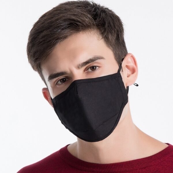 Cotton Pure Color Washable Dust-proof Warmth Mask - Image 3