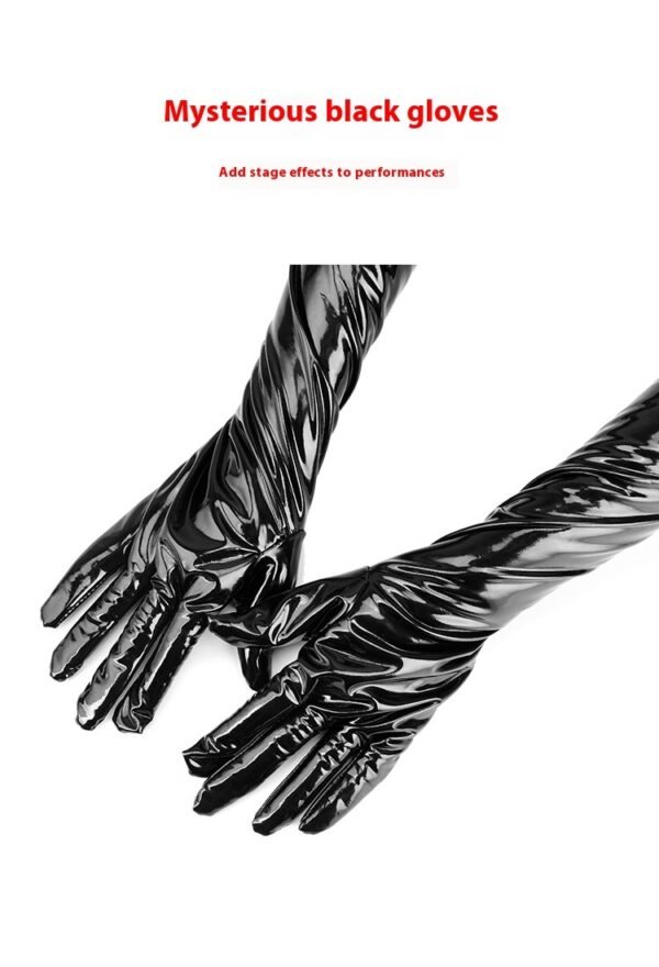Sexy Gloves Black Leather Bar Performance Pole Dance Auxiliary Tools Dark High Elasticity Sleeve Cover - Image 10