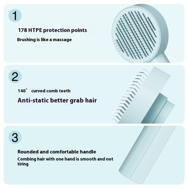 Self-Cleaning Grooming Comb for Dogs & Cats - Image 2
