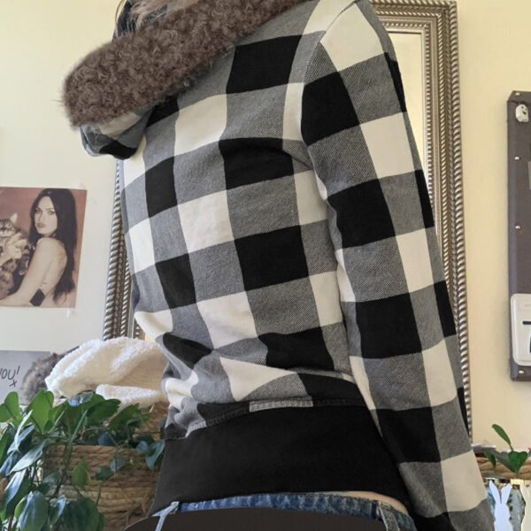 Fall New Hooded Fur Collar Waist Zipper Coat For Women - Image 4