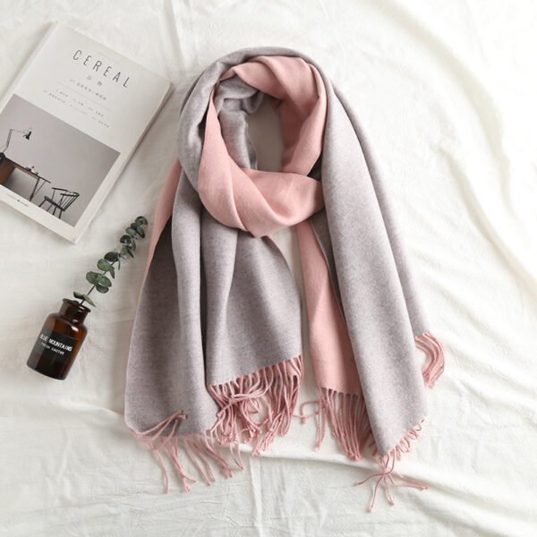 Cashmere-like Solid Color Scarf Double-sided Two-tone - Image 7