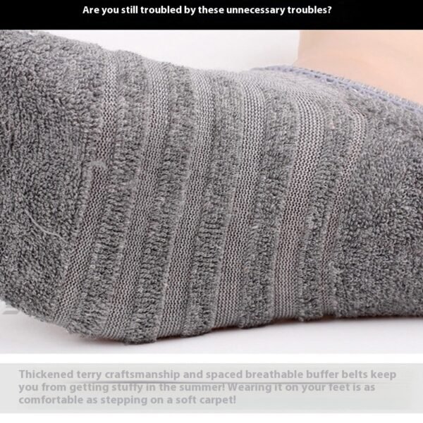 Towel Bottom Ankle Socks Solid Color Sports Leisure Invisible Terry Shallow Mouth - Image 2