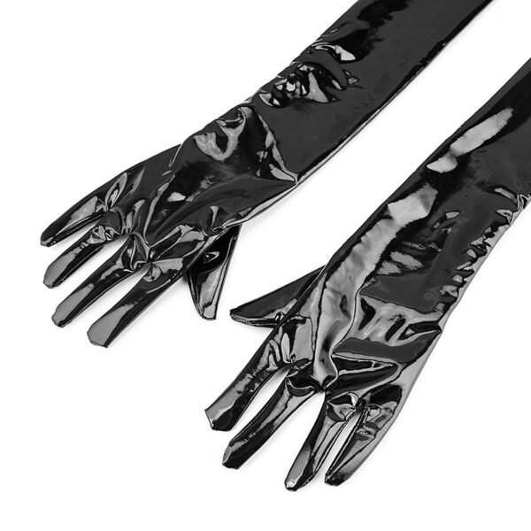 Sexy Gloves Black Leather Bar Performance Pole Dance Auxiliary Tools Dark High Elasticity Sleeve Cover - Image 3