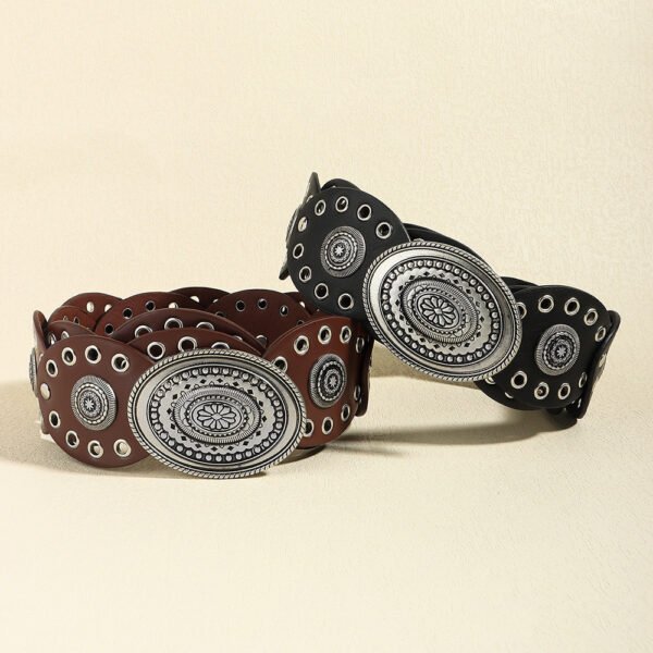 Retro Simple Fashion A Pair Of Buckles Women's Belt - Image 2
