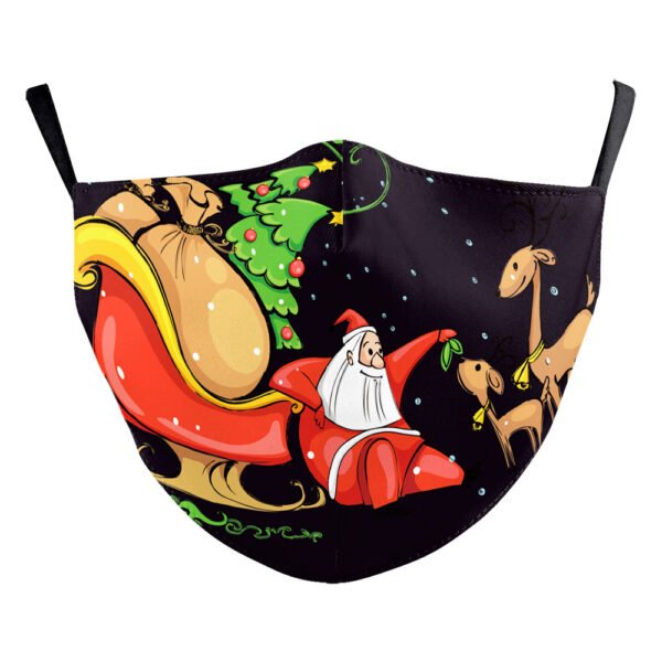 Christmas Snowman Digital Printing Double Layer Dustproof Mask - Image 9