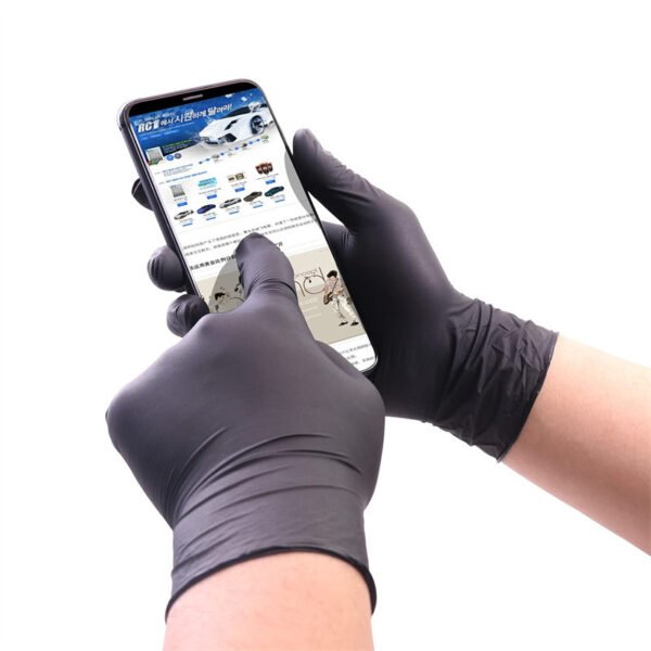 Disposable Black Composite Hand Black Protective Gloves - Image 9
