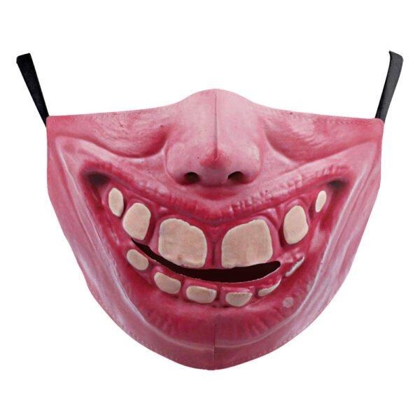 Halloween Digital Printing Funny Face Double-layer Dust Mask - Image 4