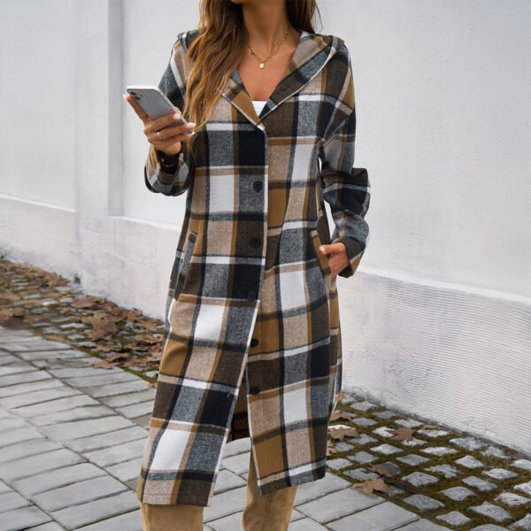 Contrast-Color Hooded Jacket - Image 2