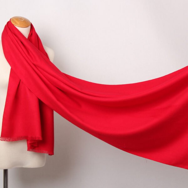 Solid Color Brushed Shawl Tassel Plus Size Thickening Annual Meeting Scarf - Image 5