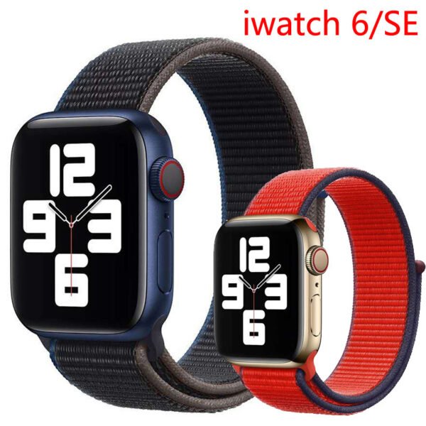 Nylon Loop Braided Two-Color Velcro Watch Strap - Image 2