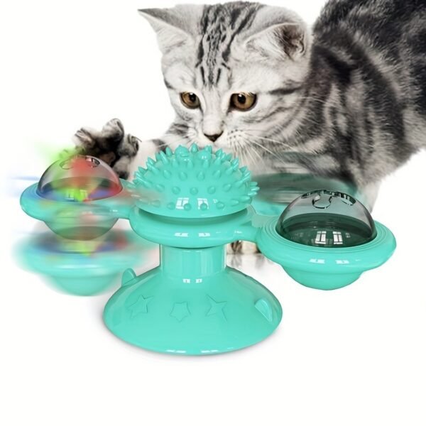 Rotating Windmill Cat Toy with Suction Cup & Catnip - Image 7