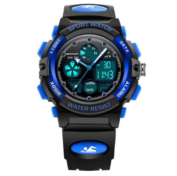 Kids Watch Sports Shock Cartoon Led Digital Wristwatch Alarm Clock Boys Girls Dual Display Wristwatches - Image 3