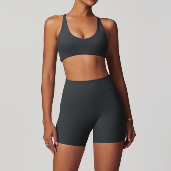 European And American Brushed Tight Back Yoga Bra - Image 5