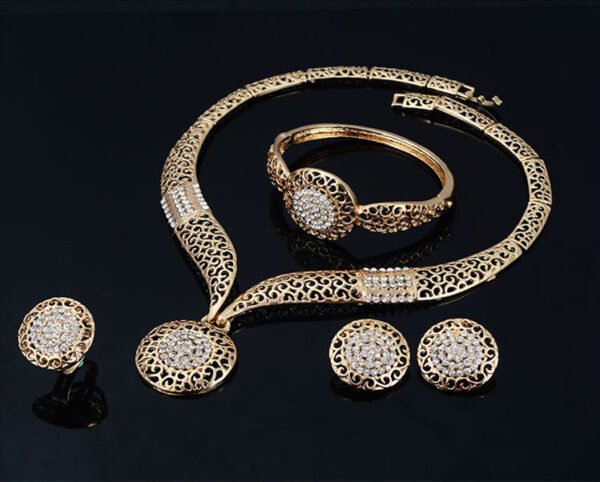 Necklace earrings ring jewelry four piece set - Image 7