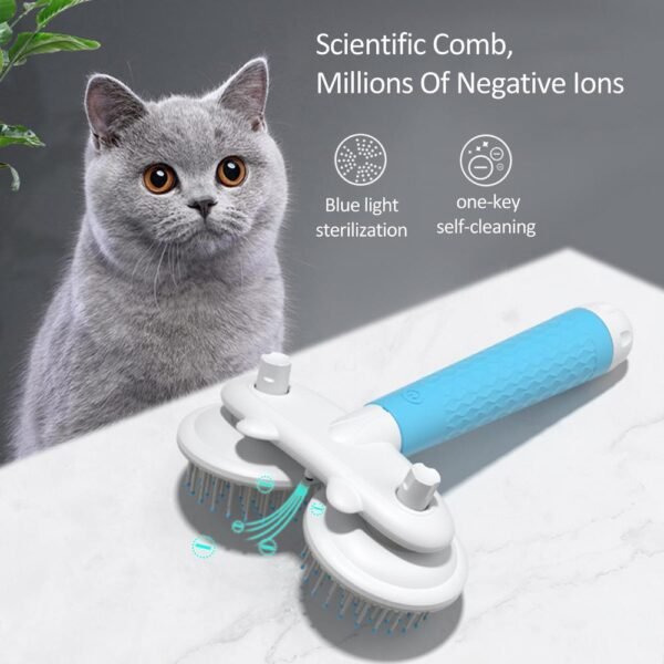 Double-Headed Pet Brush with Negative Ion & Self-Cleaning - Image 2