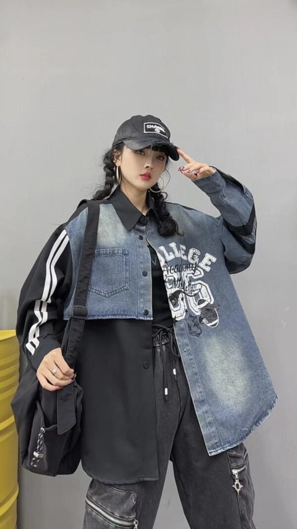 Korean Style Letter Polo Shirt - Image 6