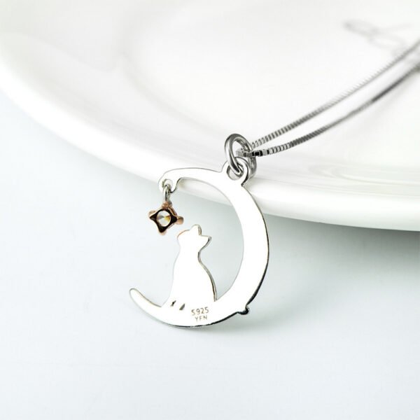 Moon Cat Pendant Necklace - Image 4