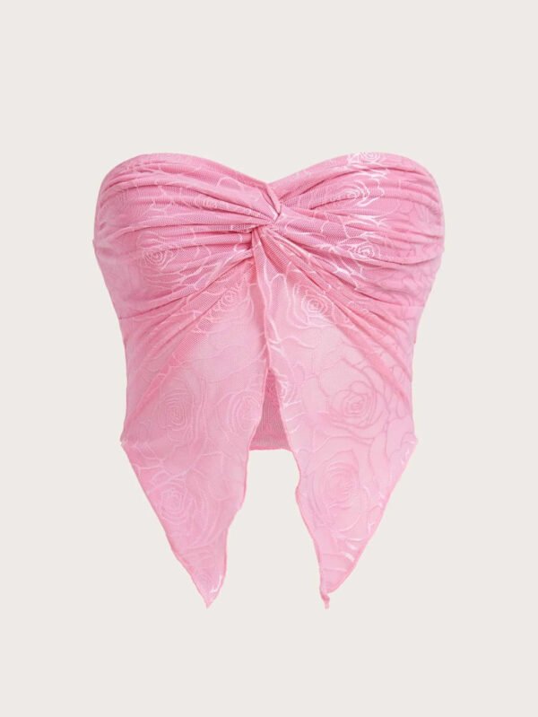 Mesh Stitching Chest Wrap Collar Backless Underwaist Women - Image 4