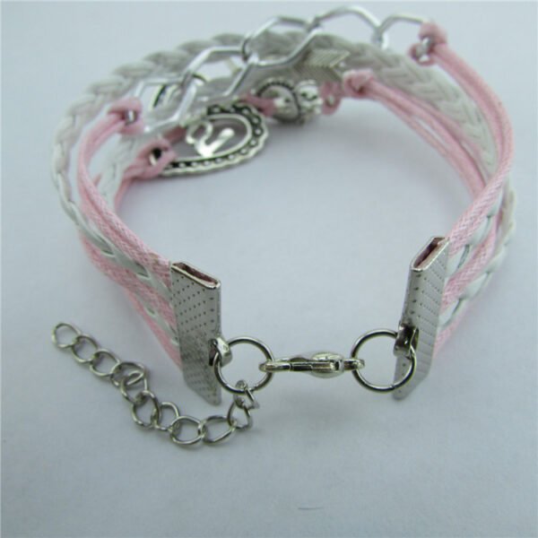 Love lock a lock heart chain love password diy bracelet wax rope braid bracelet - Image 2