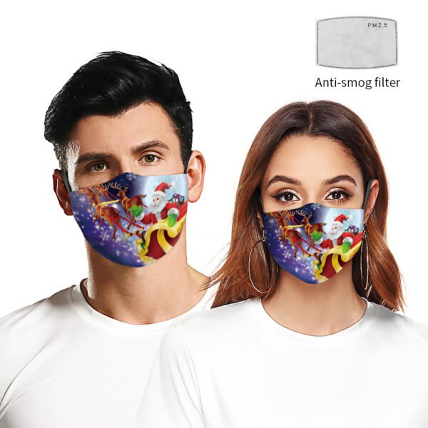 Santa Elk Digital Printing Double-layer Dust Mask - Image 2